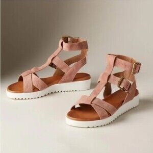 Sundance pink suede strappy gladiator sandals EU size 40 US 9.5